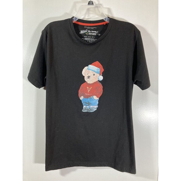DENIM & FLOWER Ricky Singh 'Be Merry' Christmas Graphic Tee T-Shirt (Sz XL) EUC - Picture 1 of 6